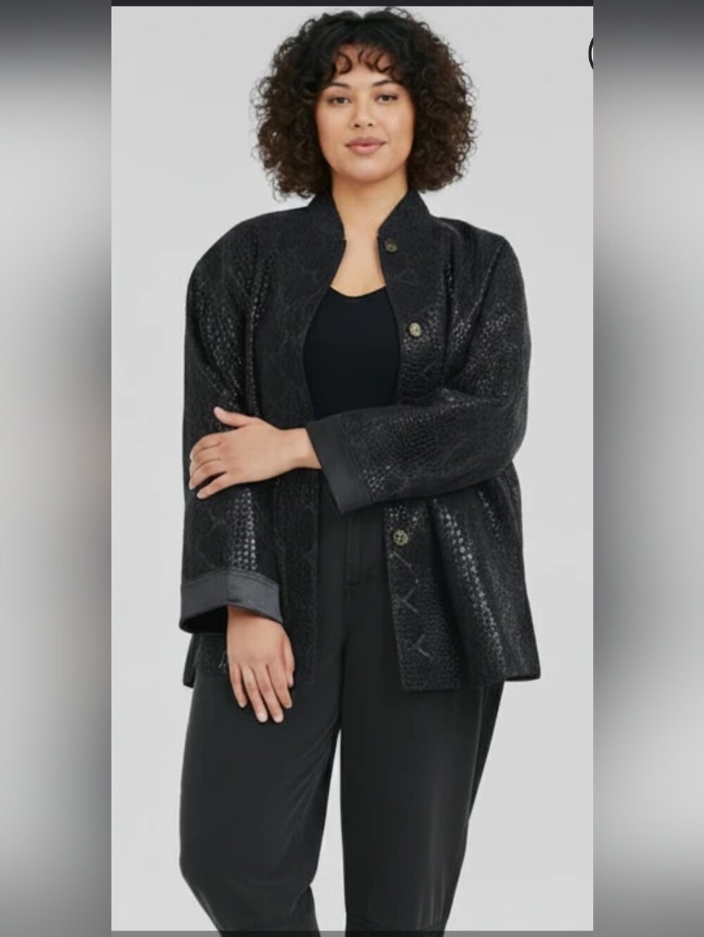 Bon worth Jacket snake pattern black silver size Small/P great for Holid…